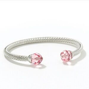 Touchstone Crystal by Swarovski With a Twist Cable Bracelet Light Rose